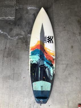 5’8” The Kraft epoxy used surfboard