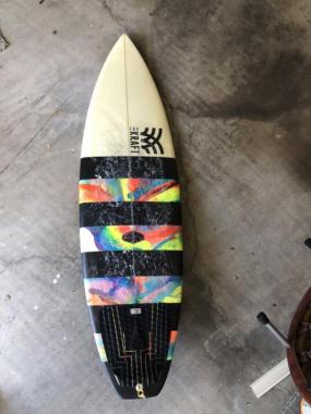 5’8” The Kraft epoxy used surfboard