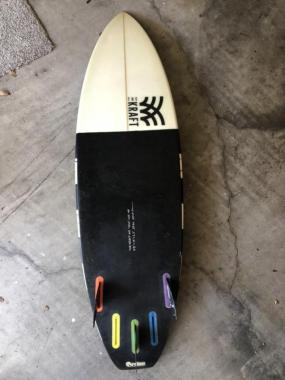 5’8” The Kraft epoxy used surfboard