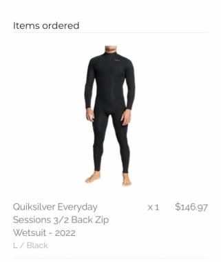 Quiksilver Everyday session 3/2 full back zip