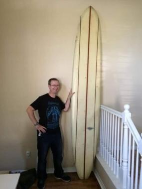 1963 Hobie Phil Edwards longboard with Receipt