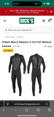 O'Neill Men's Reactor I| 3/2 Full Wetsuit